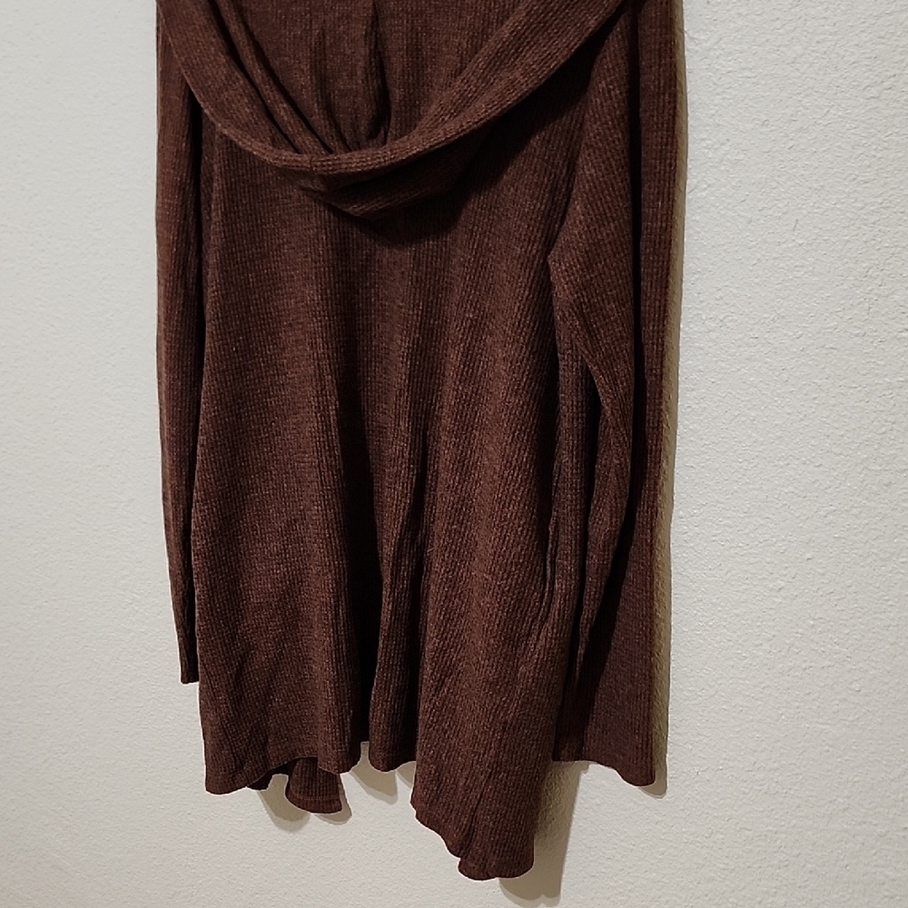 Monrow Brown Cardigan Sweater with Ruffled Detailing - Picture 12 of 12